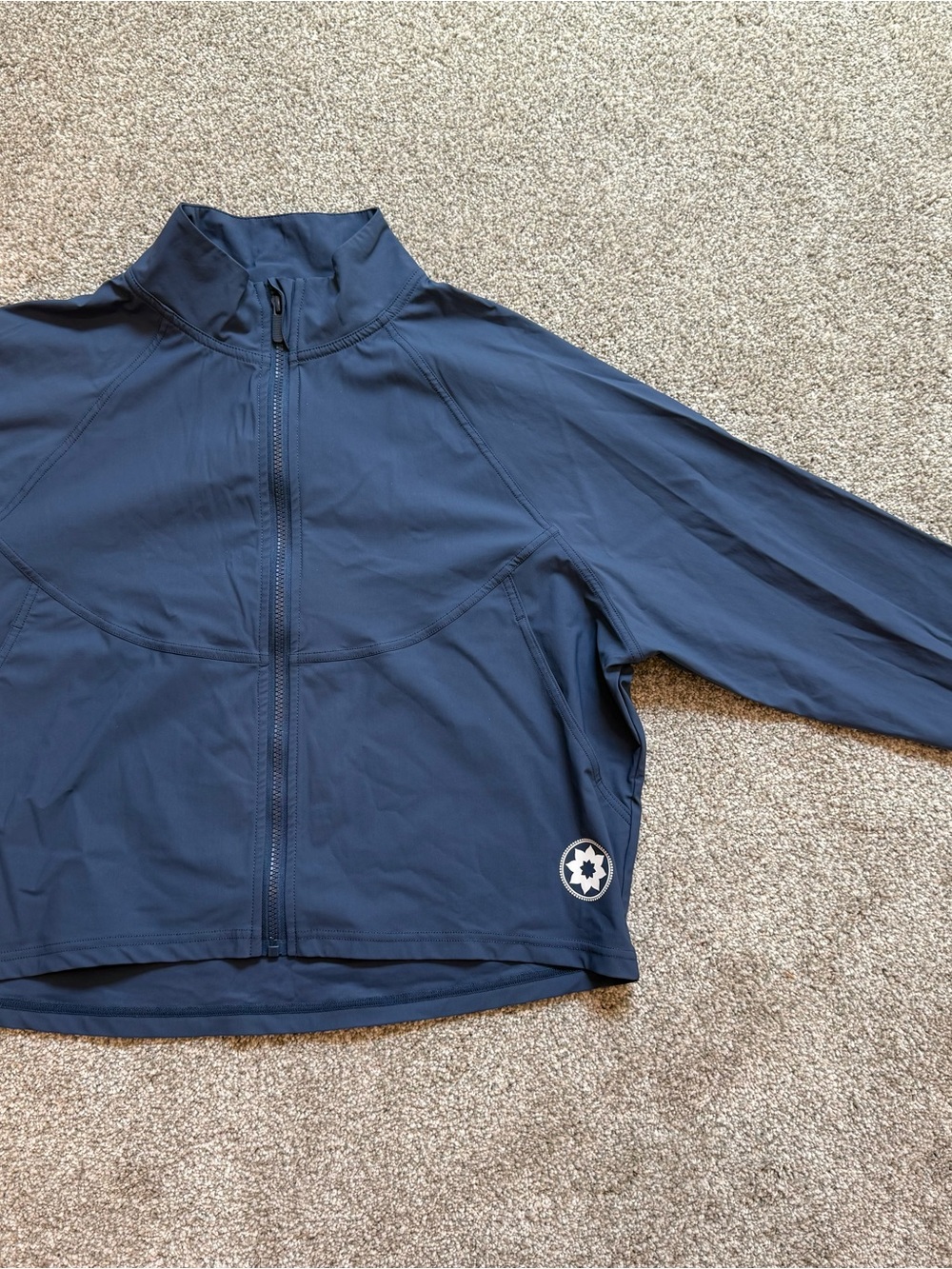 Women's Navy Blue Zip-Front Lightweight Jacket